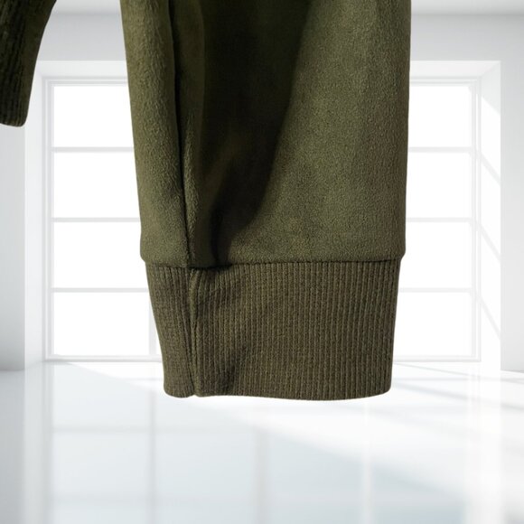 Hard Rock Cafe Tampa Olive Green Velvet-Feel Bomber Jacket Full Zip Medium Soft - Picture 8 of 13